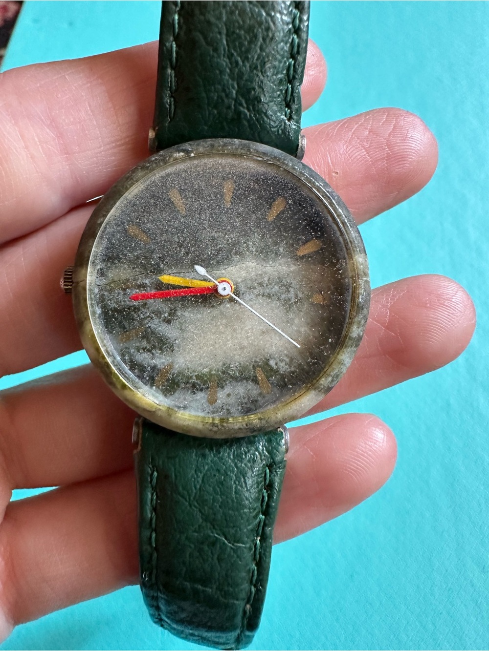 Vintage Connemara Marble Leather Band Watch Needs Battery